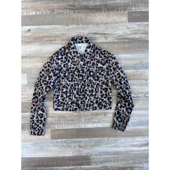 Reformation Cora Denim Jacket Sz XS in leopard - Picture 1 of 4